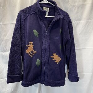 Northern Reflections Canada Fleece Jacket Sm. Winter Wildlife Moose purple